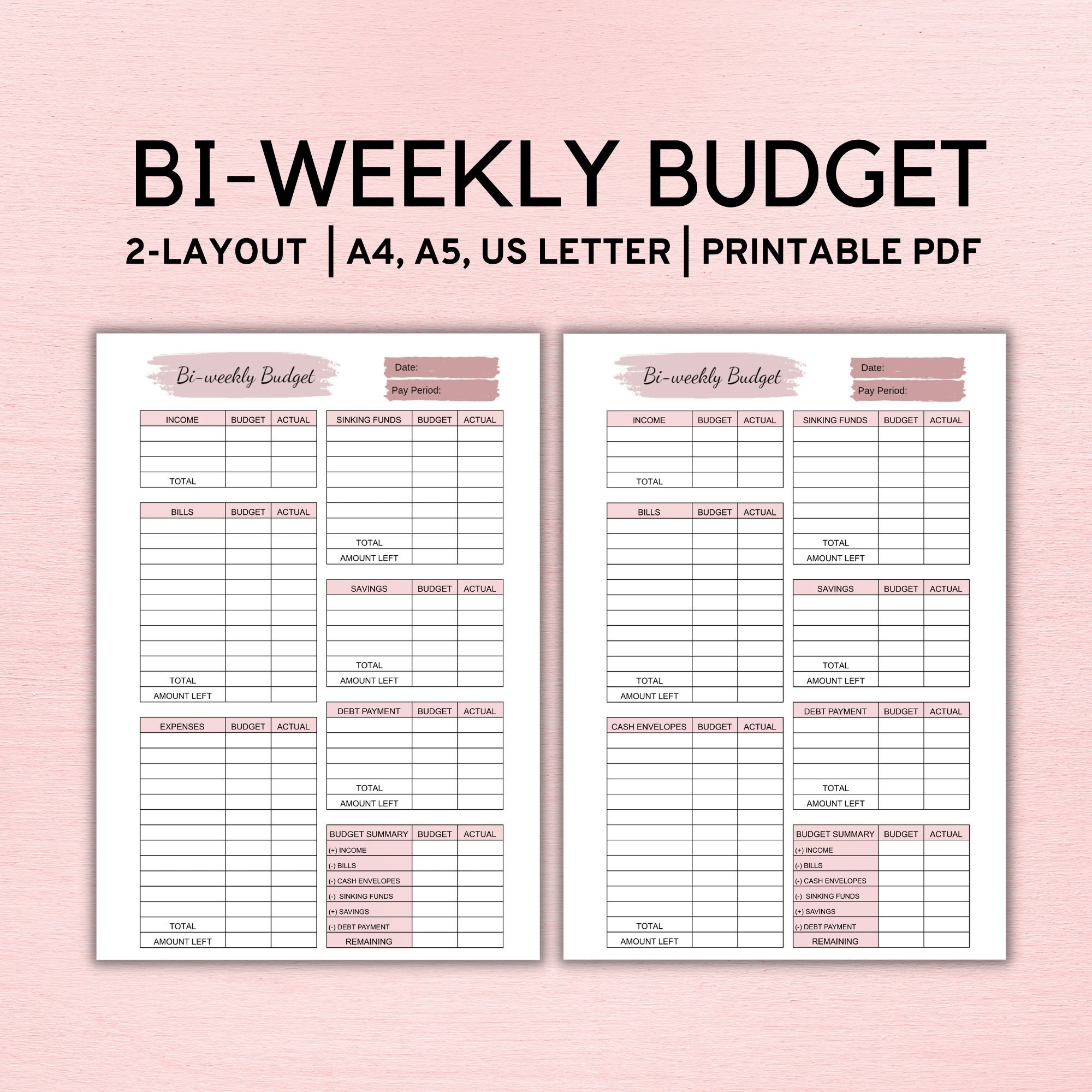 Pink Budget Template