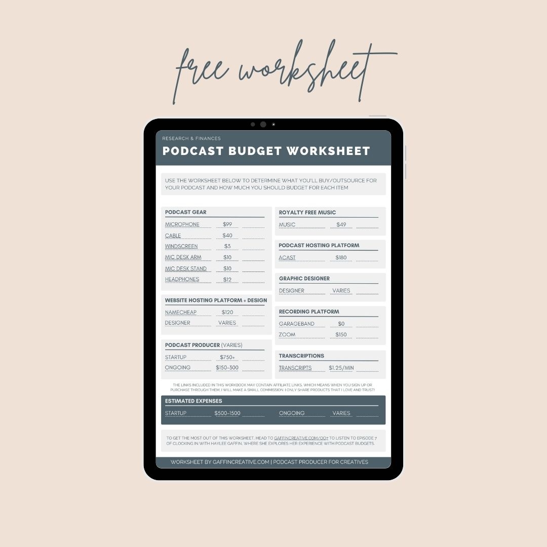 Podcast Budget Template