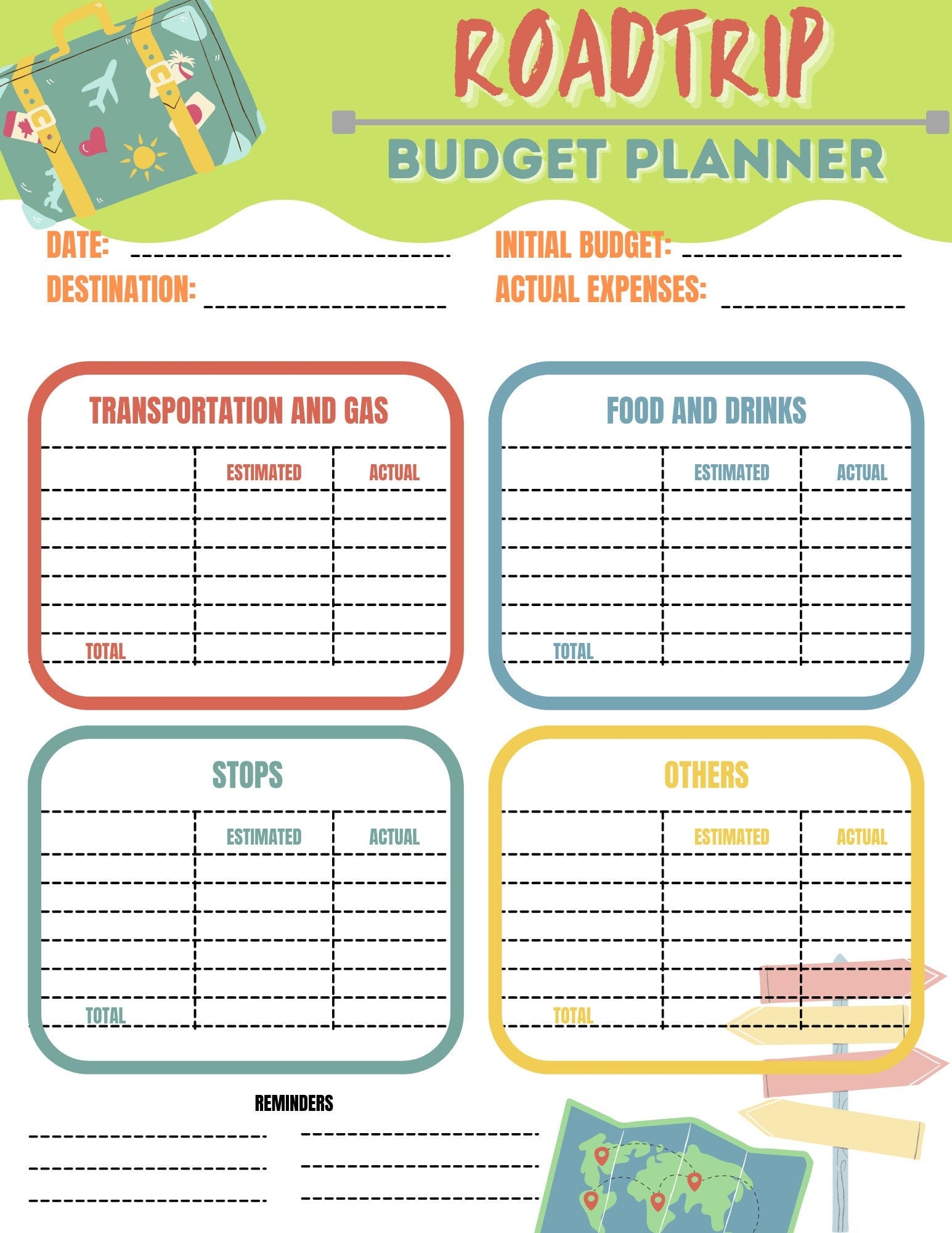 Road Trip Budget Template