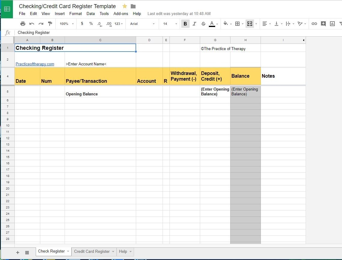 Private Practice Budget Template