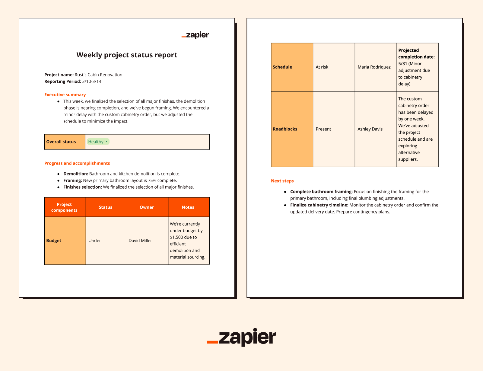 Project Status Report Templates Zapier