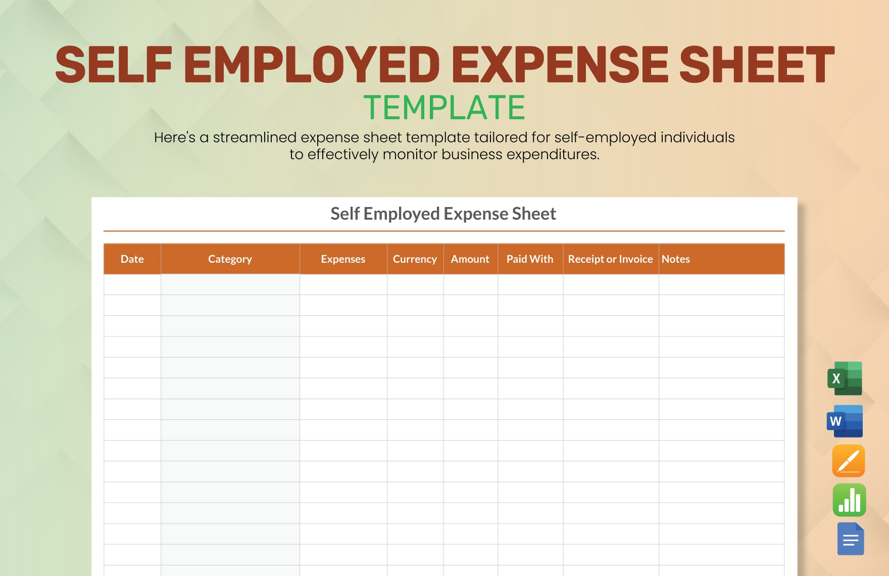 Self Employed Budget Template Self Employed Budget Template