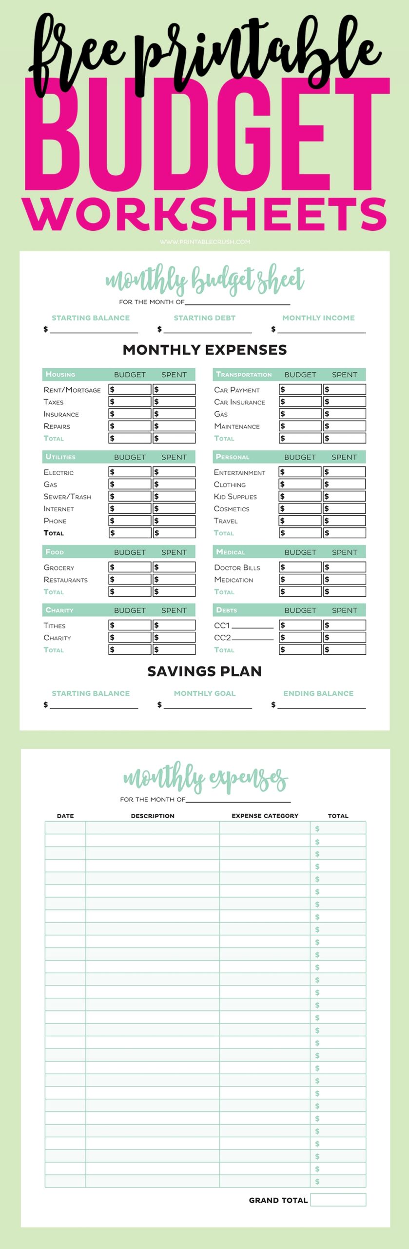 Senior Budget Template