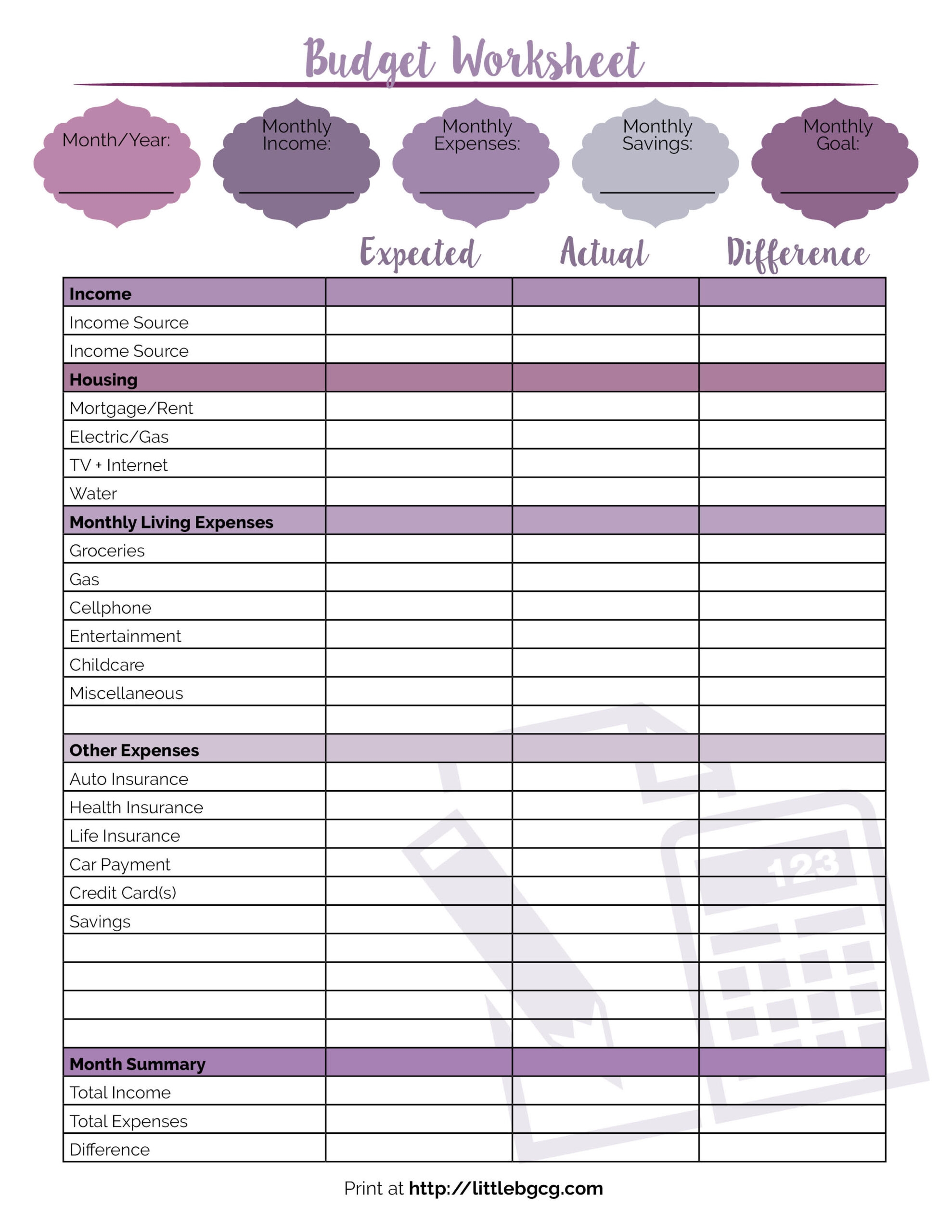 Suze Orman Budget Sheet Track What s Going