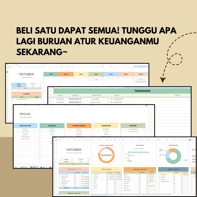 Template Spreadsheet Atur Keuangan Mahasiswa Monthly Budget Tracker Clicky