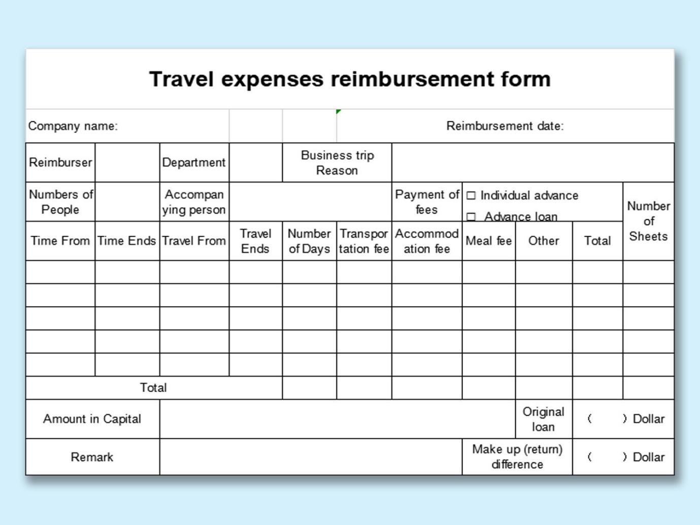 Ten Best Travel Budget Template Excel Free Spreadsheet WPS 