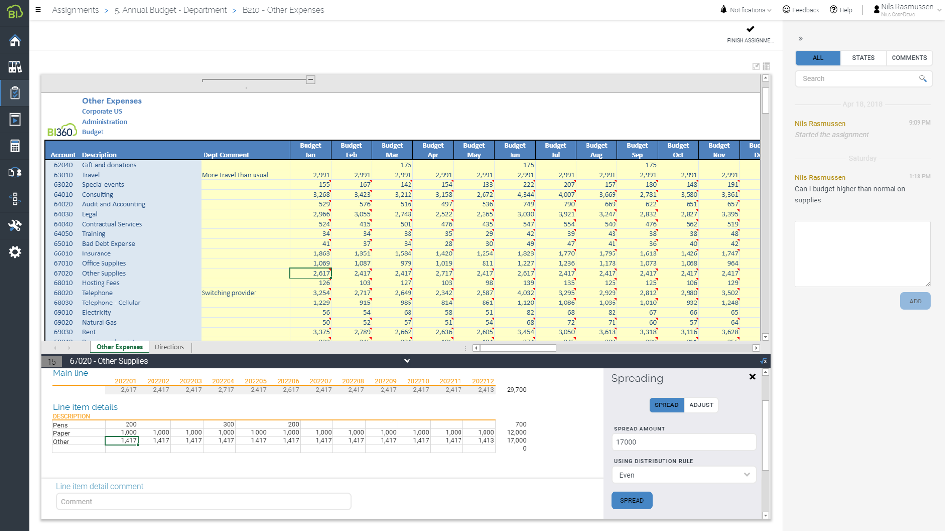 Erp Budget Template