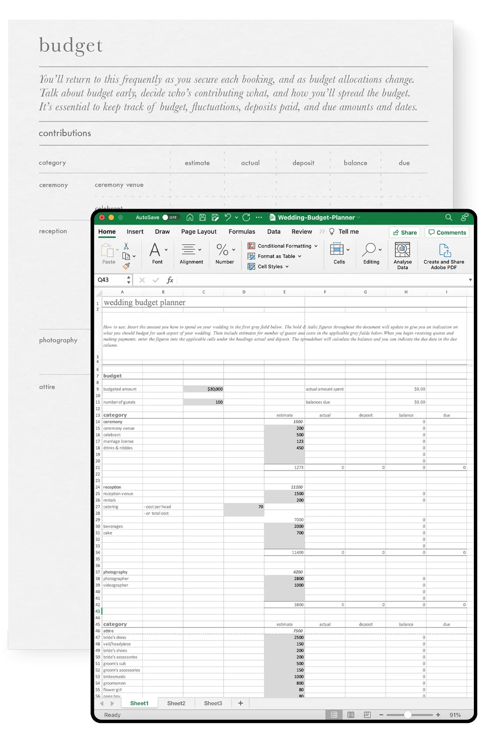 Wedding Planning PDFs U0026 Excel Templates Wedding Tools U0026 Guides NZ