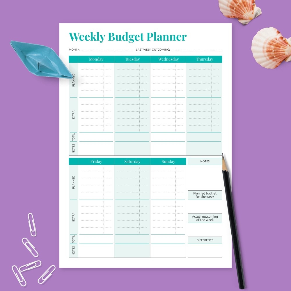 Weekly Budget Planner Templates Download PDF Weekly Budget Planner Templates Download PDF