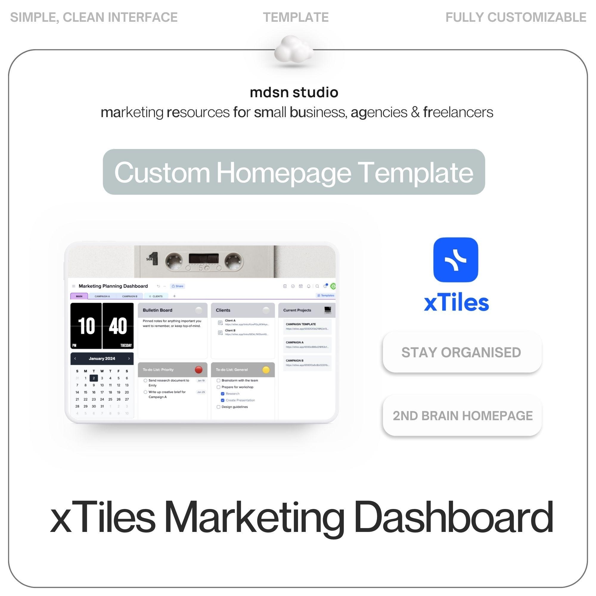 XTiles Marketing Planner Template Campaign Planning Project Management XTiles Template Advertising Creative Project Dashboard
