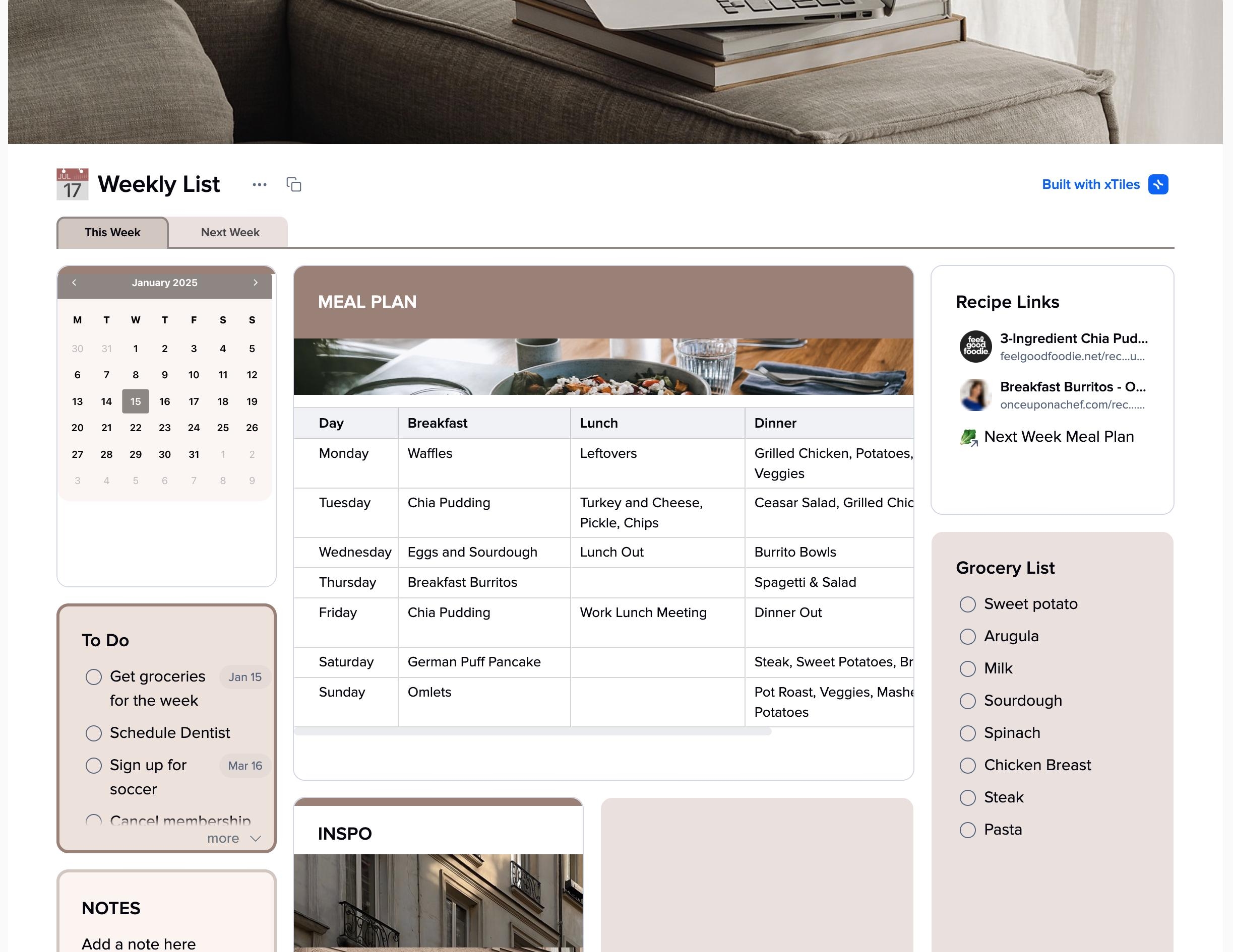Xtiles Budget Template