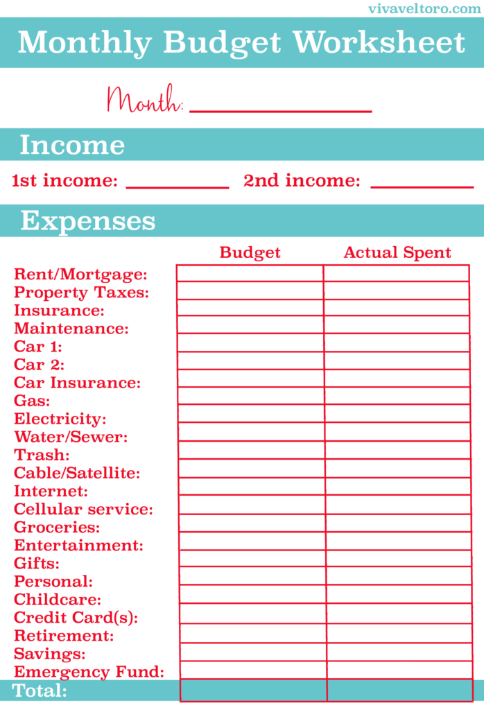 Basic Budget Worksheet For Young Adults Db Excel | Budget Sheets FREE ...