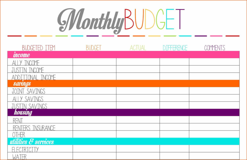 Basic Budget Worksheet For Young Adults — db-excel.com