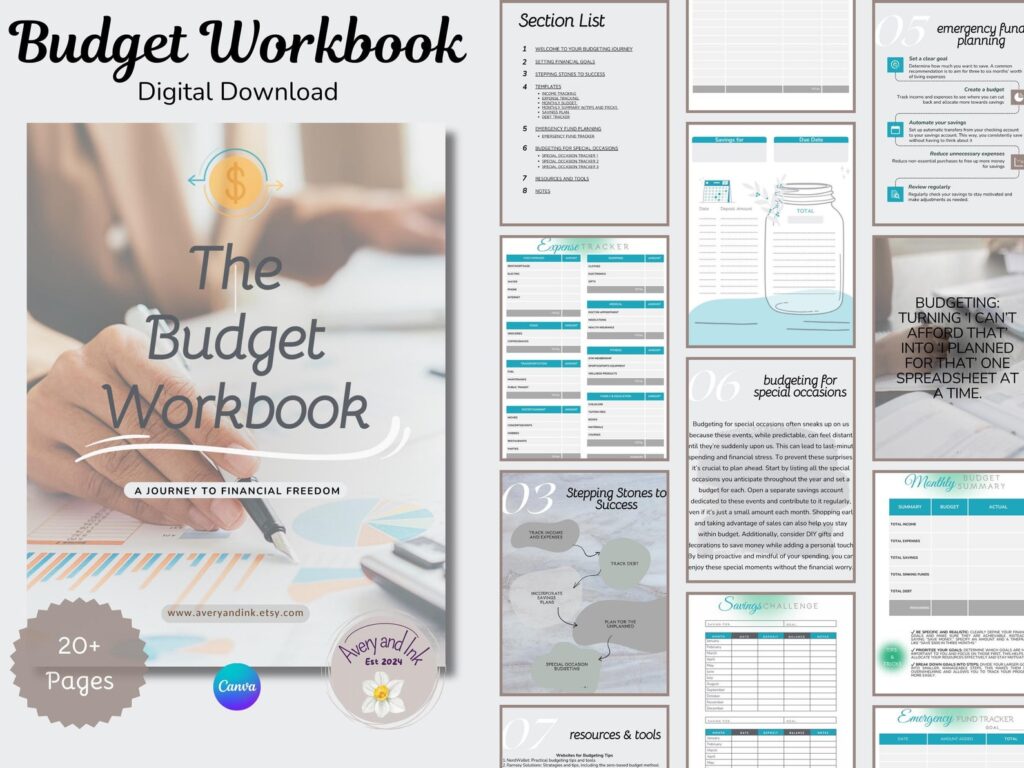 Budget Organizer Printable Workbook – Plan and Track Bills, Expenses ...