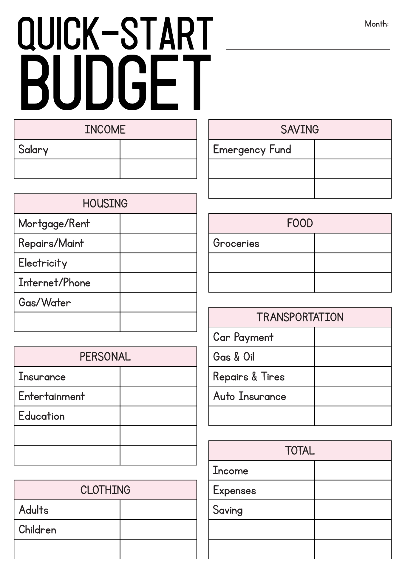 Budget Worksheet Printable Dave Ramsey - Printable Dave Ramsey Budget - King Printables