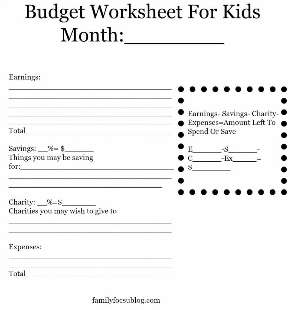 Budget Worksheets For Elementary Students - Budgeting Worksheets For Elementary Students - Printable Worksheets