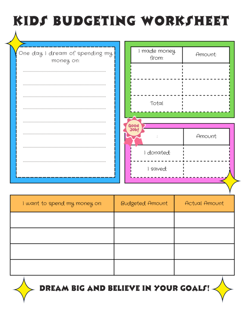 Budgeting Money Worksheets For Students - Free budgeting worksheets for kids to make money fun – Artofit