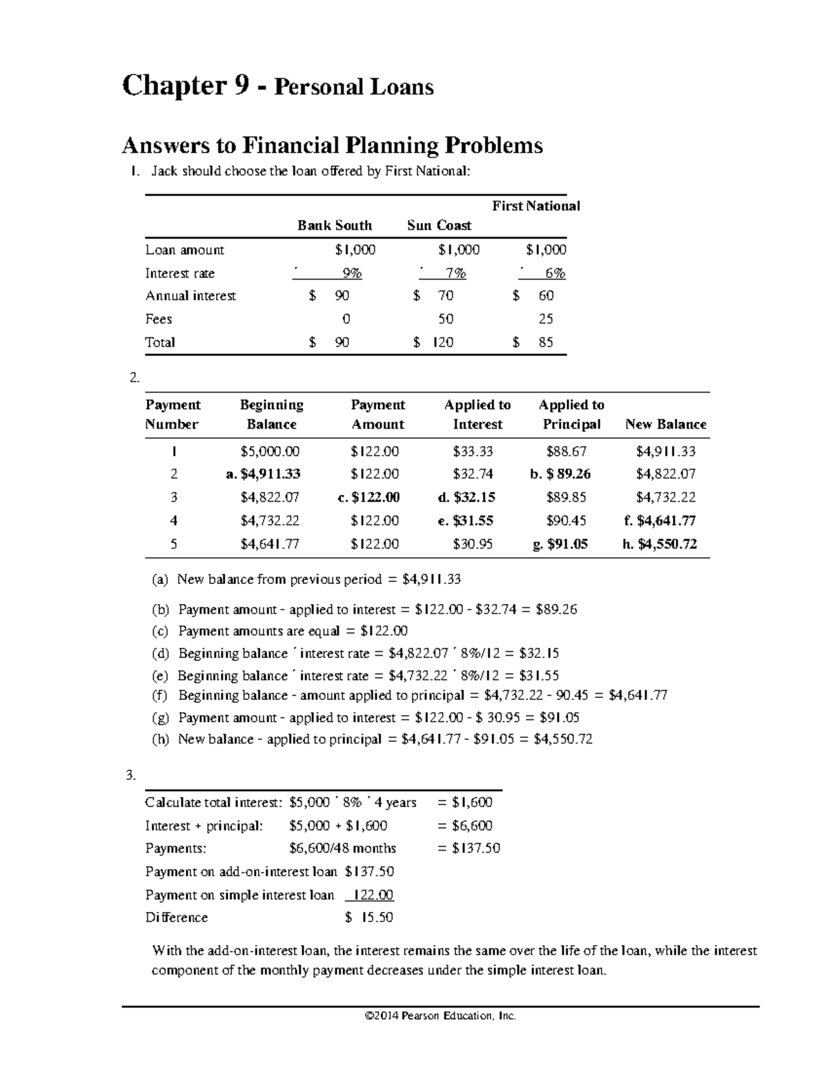 Chapter 9 Financial Planning Budget Basics Worksheet Answers - Chapter 9 Financial Planning Problems - Chapter 9 - Personal Loans ...