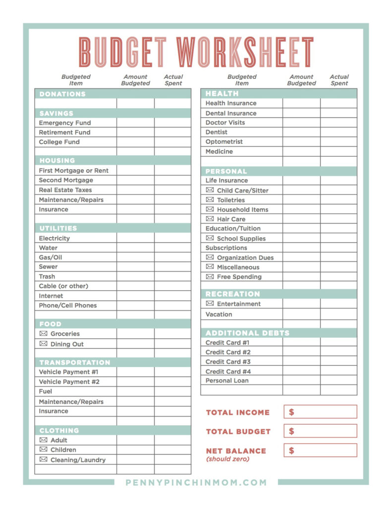 Creating A Home Budget Worksheet – Creating a household budget in excel – bffess Creating A Home Budget Worksheet - Creating a household budget in excel - bffess