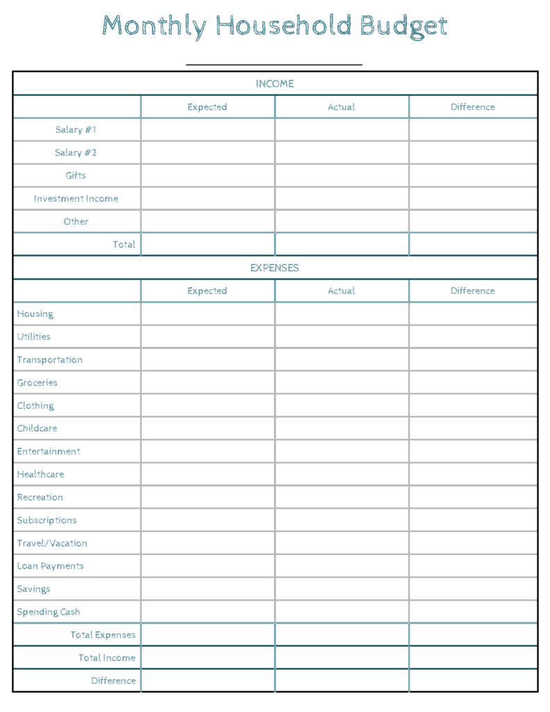 Creating A Household Budget Worksheet – Free printable household budget tracker and template – Printerfriendly … Creating A Household Budget Worksheet - Free printable household budget tracker and template - Printerfriendly ...