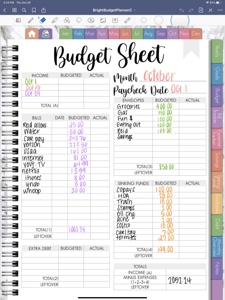 Digital Budget Planner for GoodNotes and Noteshelf | Make your own ...