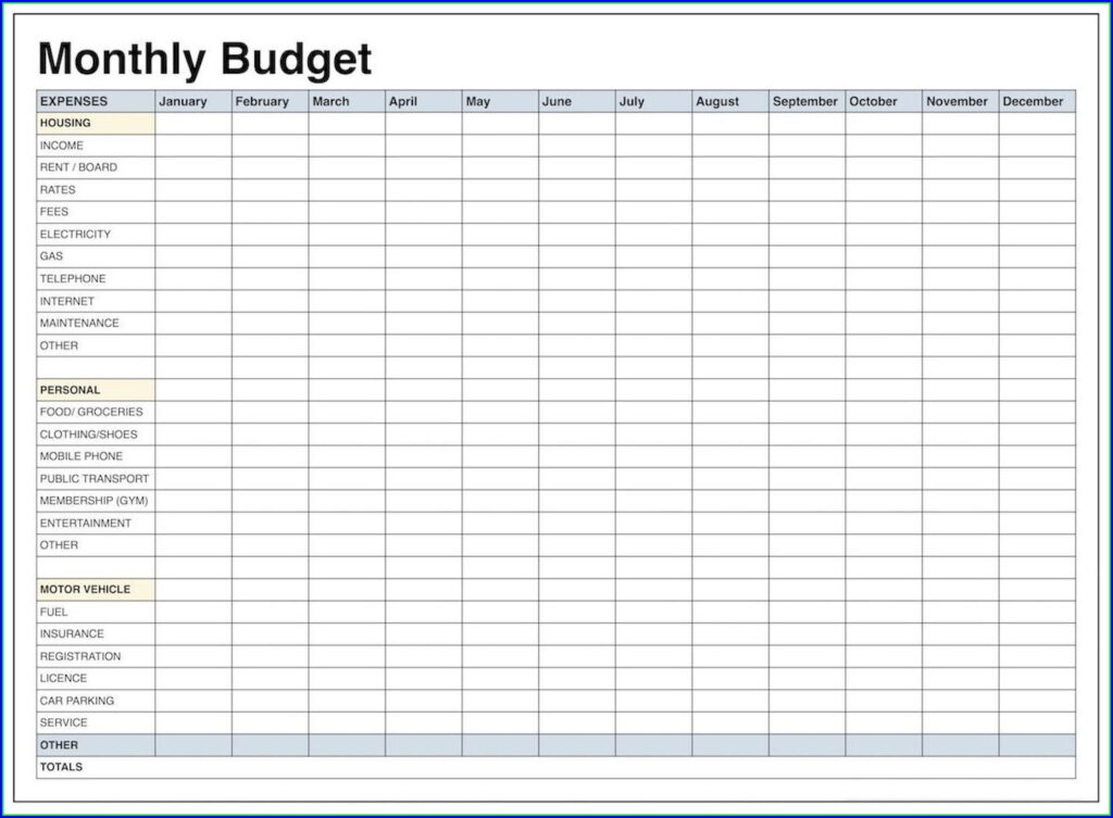 Edward Jones Monthly Budget Worksheet Excel | Budgeting Worksheets