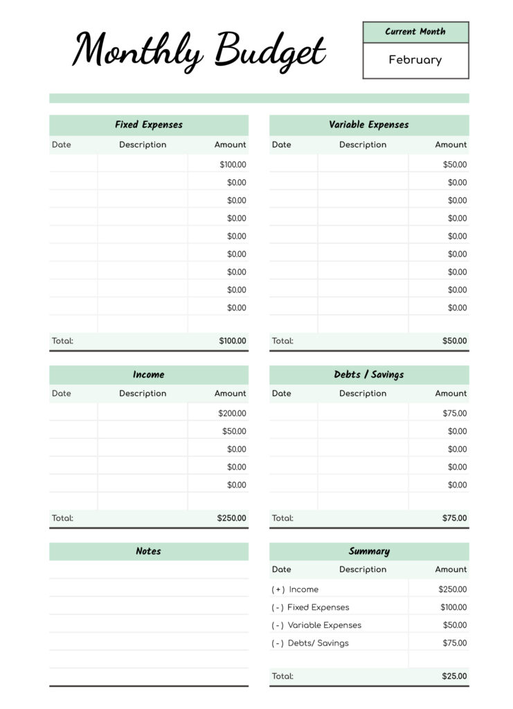 Fill In The Blank Budget Sheet - Monthly Budget Template Excel Free Download: Save 70% Faster
