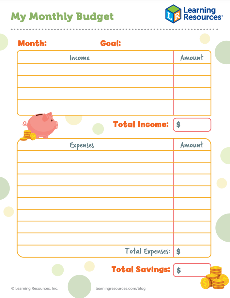 Free Budgeting for Kids Printable Kit - Saving Dollars and Sense ...