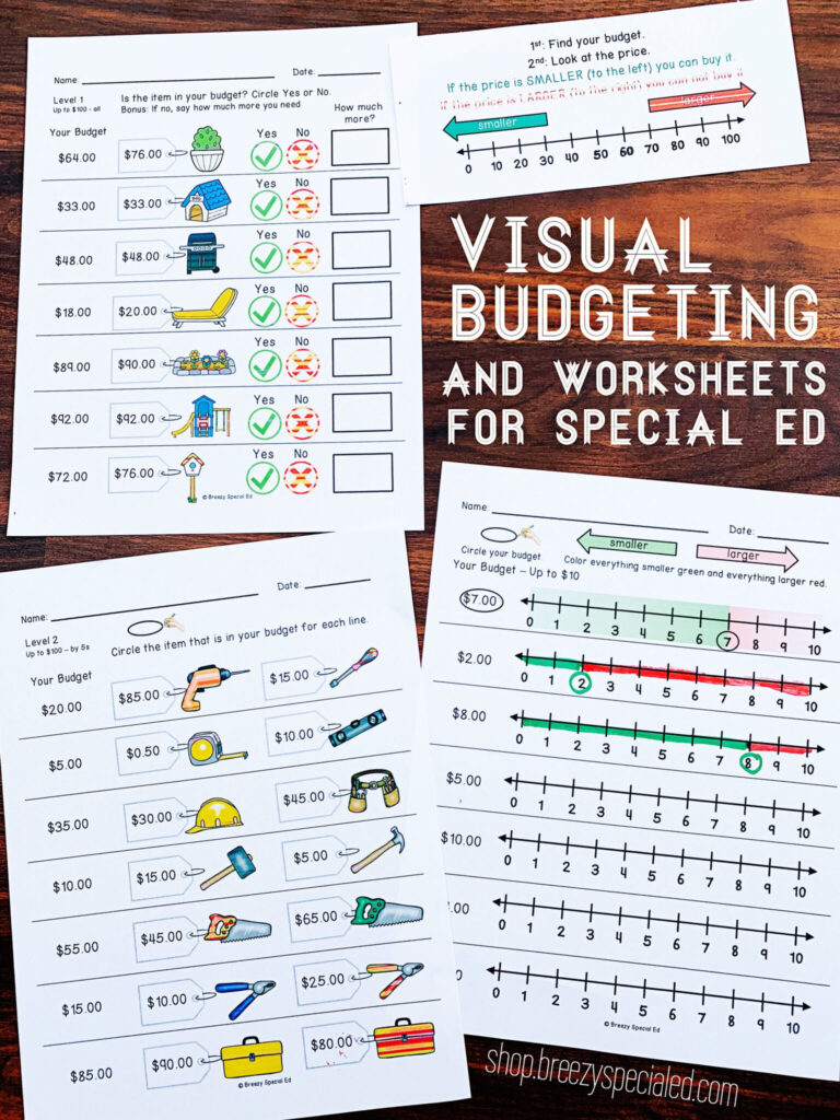 Free Budgeting Worksheets For Special Education | Budgeting Worksheets