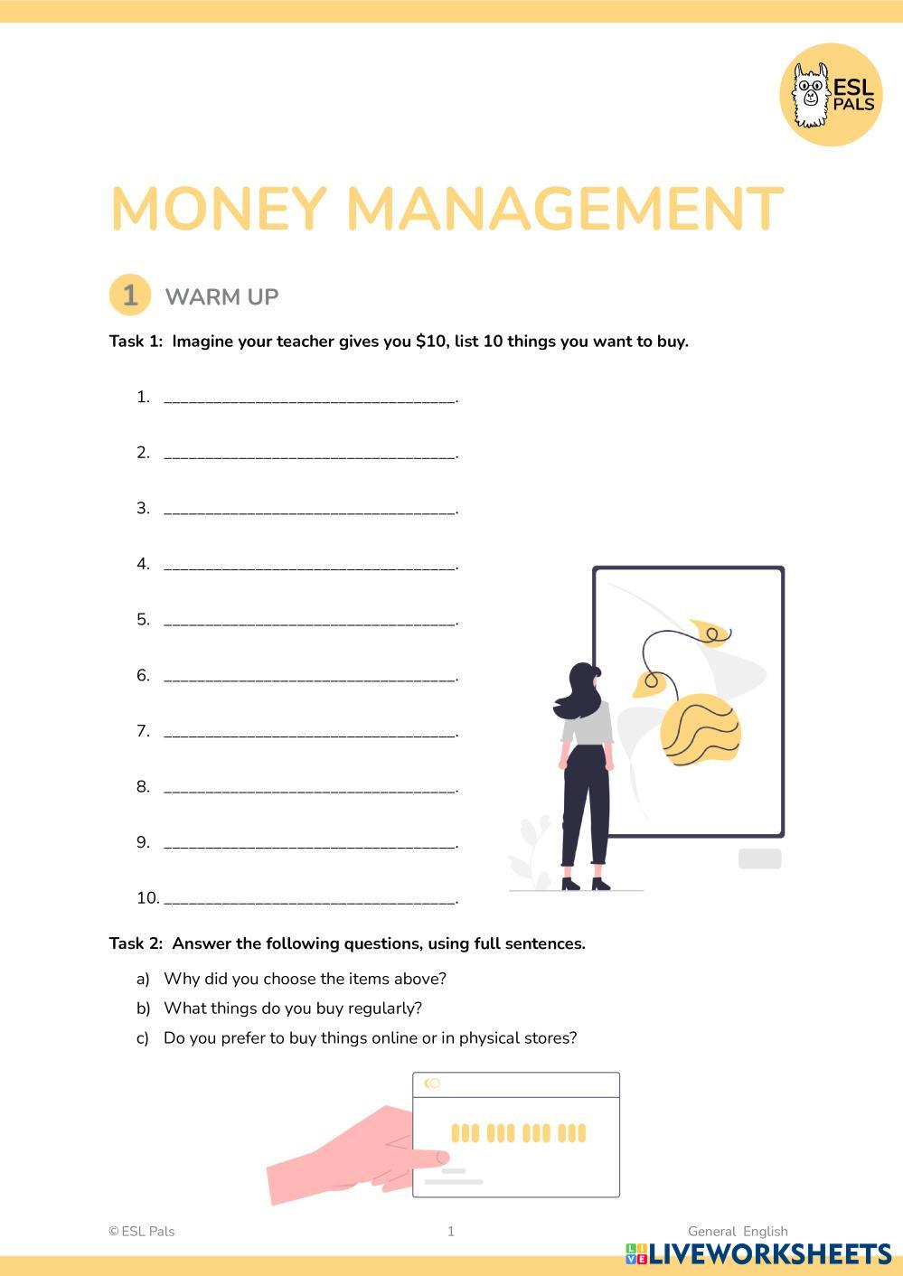 Free Money Management Worksheets For Students - Money management | Free Interactive Worksheets | 8034637