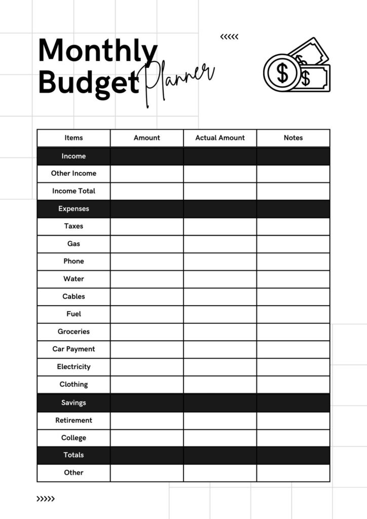 Free Monthly Budget Planner - Free Printable Templates - Worksheets Library