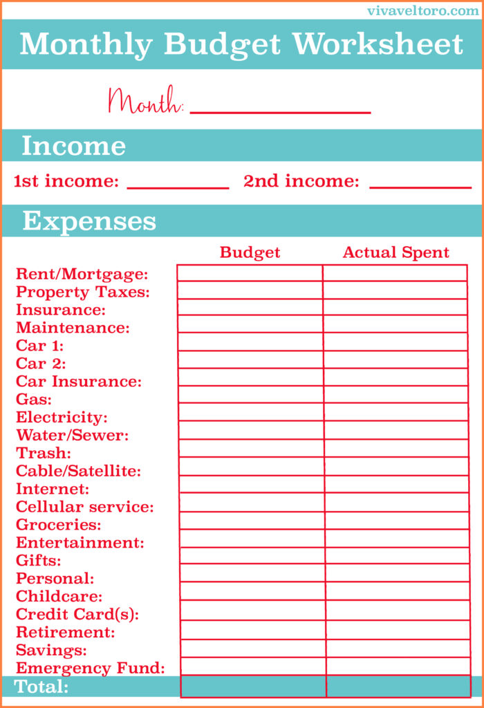 Free Monthly Budget Spreadsheet Worksheet Pdf Printables — db-excel.com