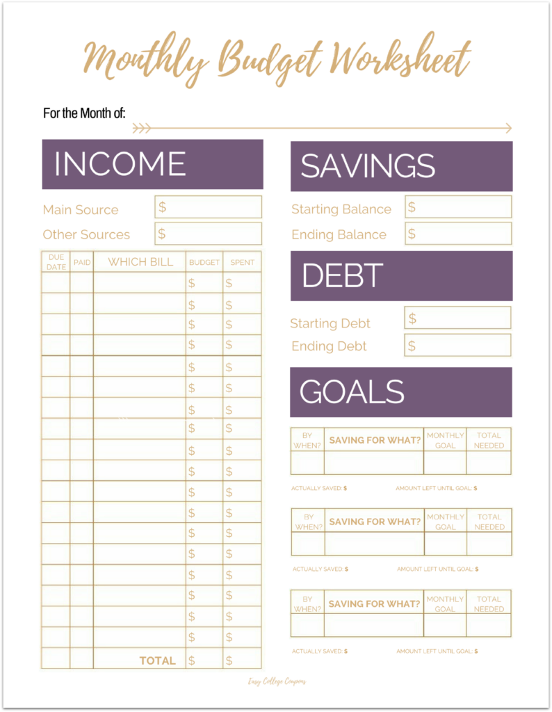 Free Monthly Budget Template Printable Free Monthly Budget Template Printable