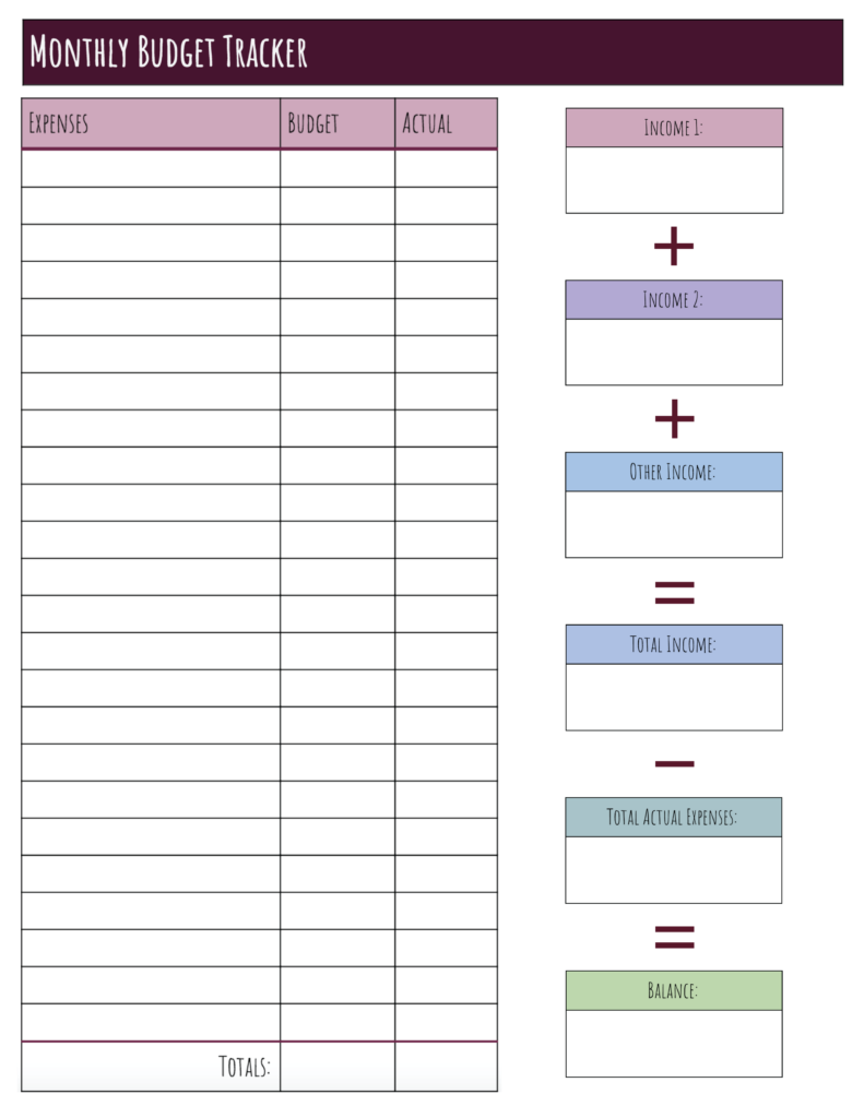 Free Monthly Budget Templates Printable - Free Printable Worksheet