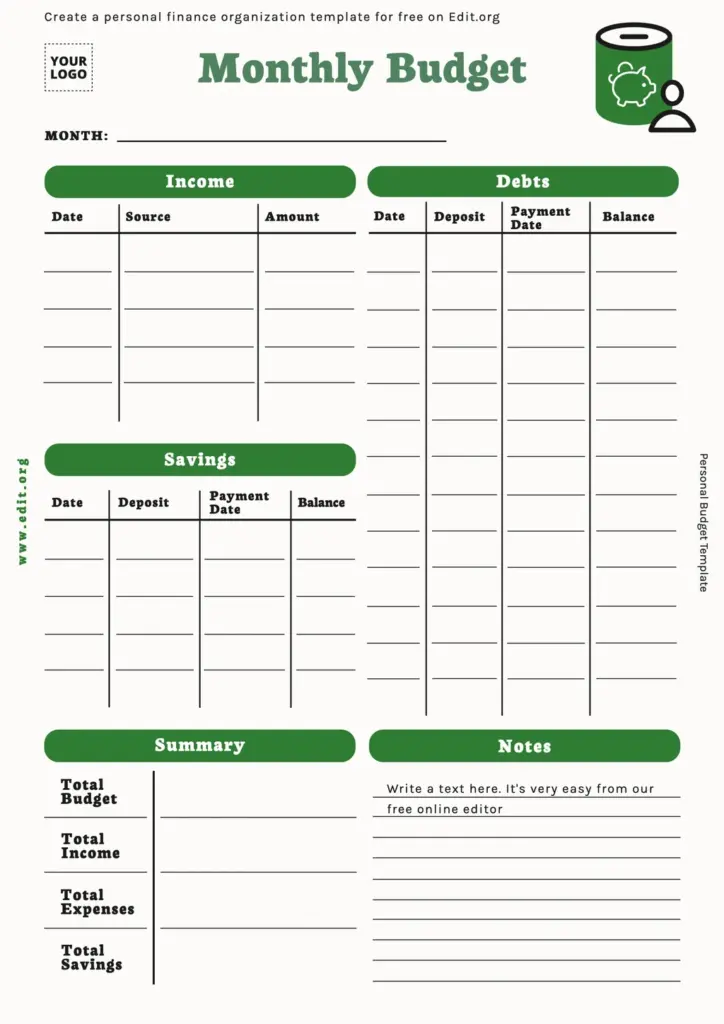 Free Personal Budget Templates