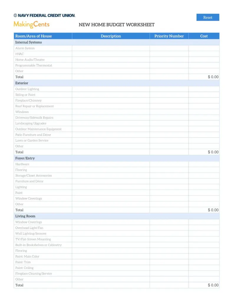 Free Printable Household Budget Template Free Printable Household Budget Template