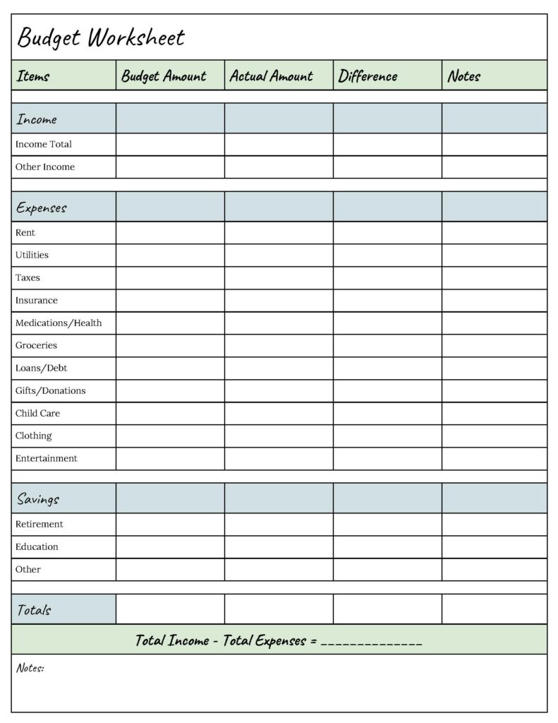 Free Printable Monthly Budget Worksheet Excel - Templates Printable