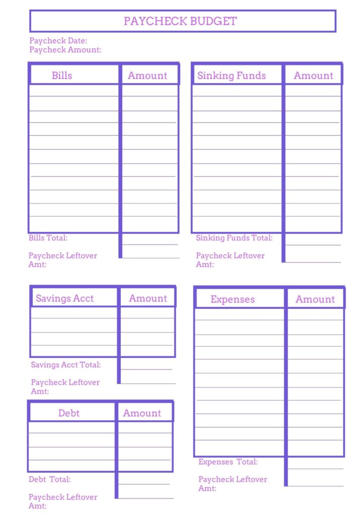 Free Printable Paycheck Budget Worksheets - Printable Calendars AT A GLANCE