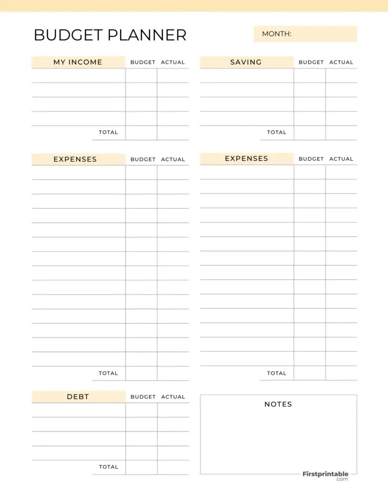 Free Printable Personal Budget Worksheet - Free Budget Planner Templates | Printable & Fillable - Worksheets Library