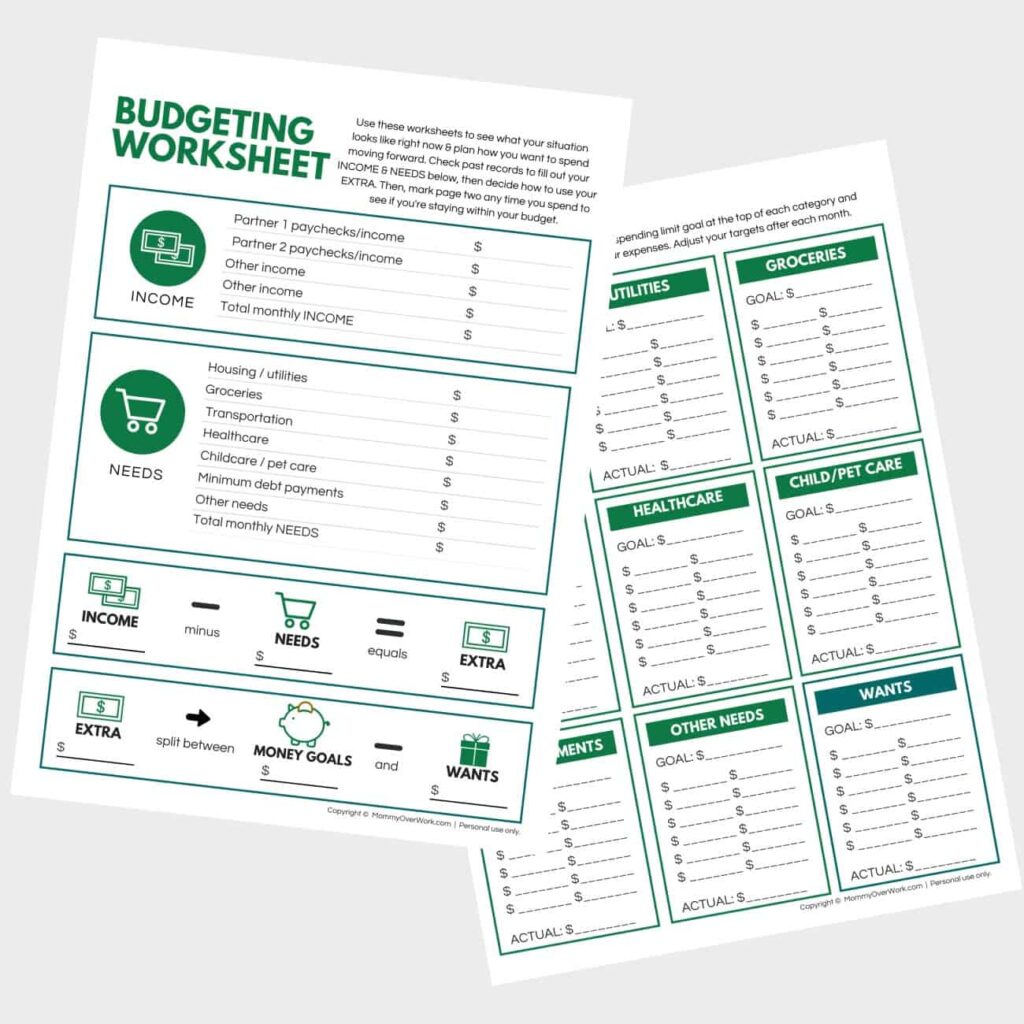 Money Management Worksheets For Adults