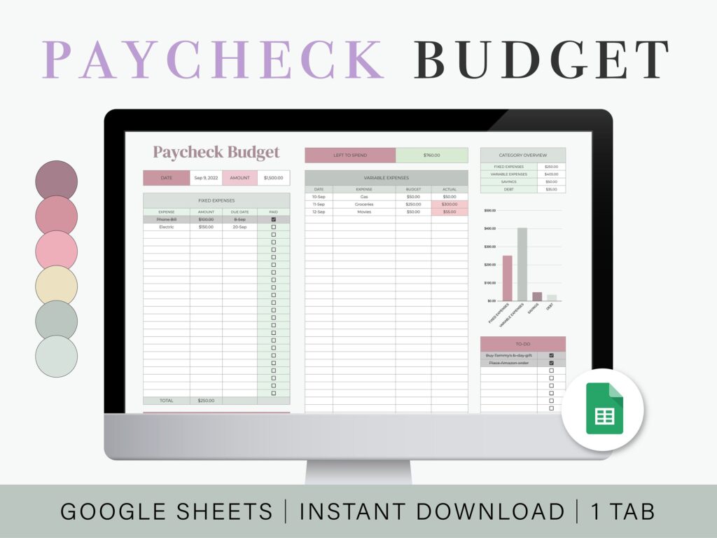 Paycheck budget spreadsheet google sheets template paycheck budget ...