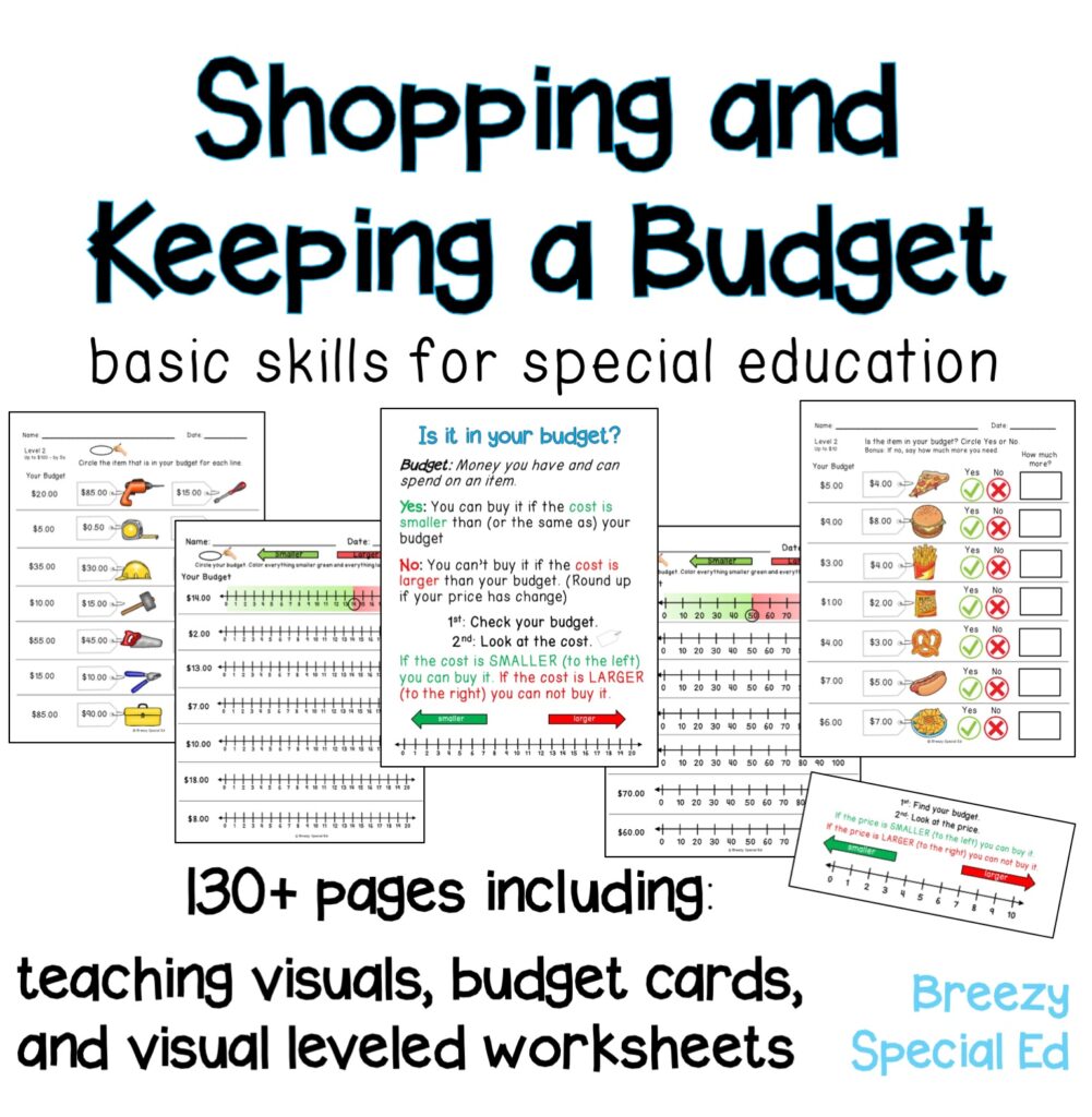 Special Education Worksheets Math Math File Folder Activities For